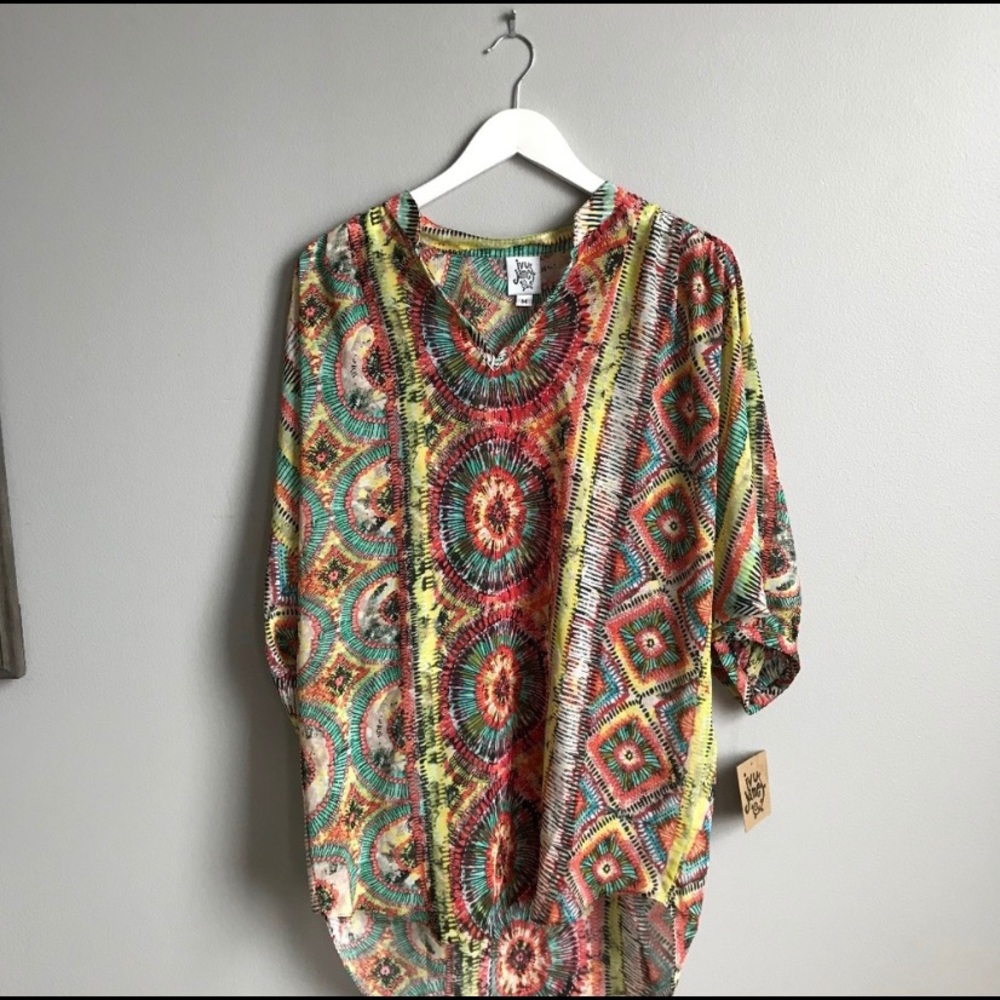 Ivy Jane Silk Sheer Tunic/Swim Suit Cover Up